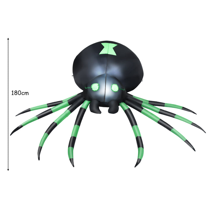 Inflatable Halloween Spide with LED Lights and Powerful Blower