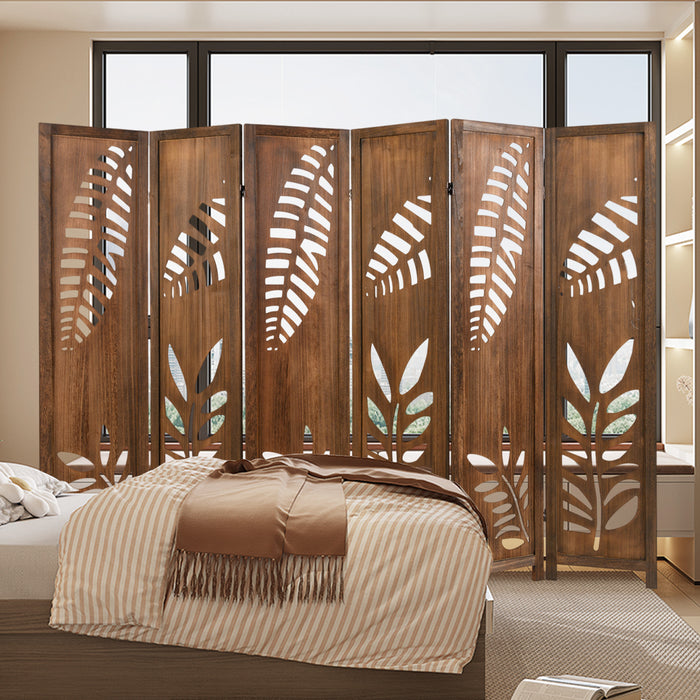4/6  170cm Folding Room Divider with Double Action Metal Hinges-6-