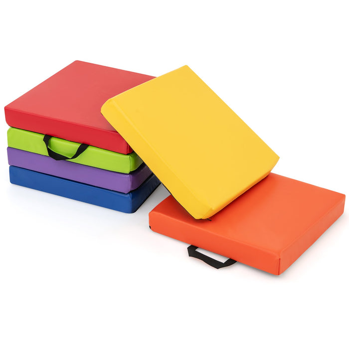 6 Pieces Square Floor Cushions with Carrying Handles-