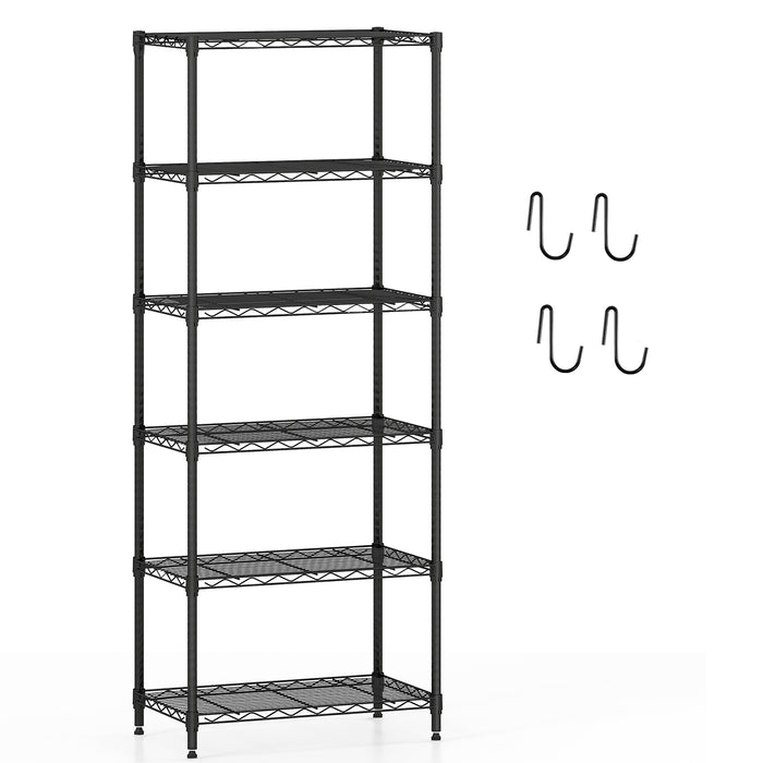 3/4/5/6-Tier Wire Shelving Unit Adjustable Metal Storage Shelves with V-shaped Shelving Rack-5-Tier-S
