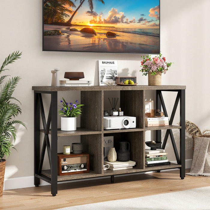 6-Cube Storage Organizer 120CM Wide Bookshelf with Open Compartments-