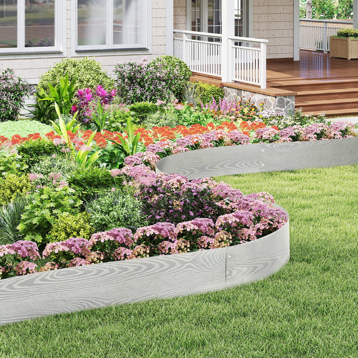6-Pack 600 cm Galvanized Metal Landscape Edging for Lawn Pathway