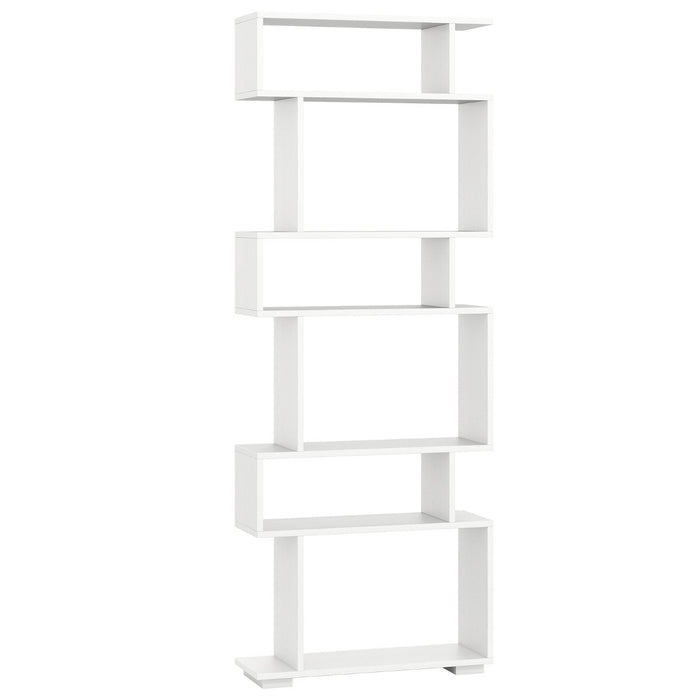 6-Tier Bookshelf with 2 Anti-Tipping Kits for Home Office-Black