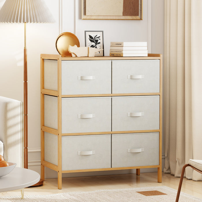 6-Drawer Dresser with 6 Foldable Fabric Drawers -