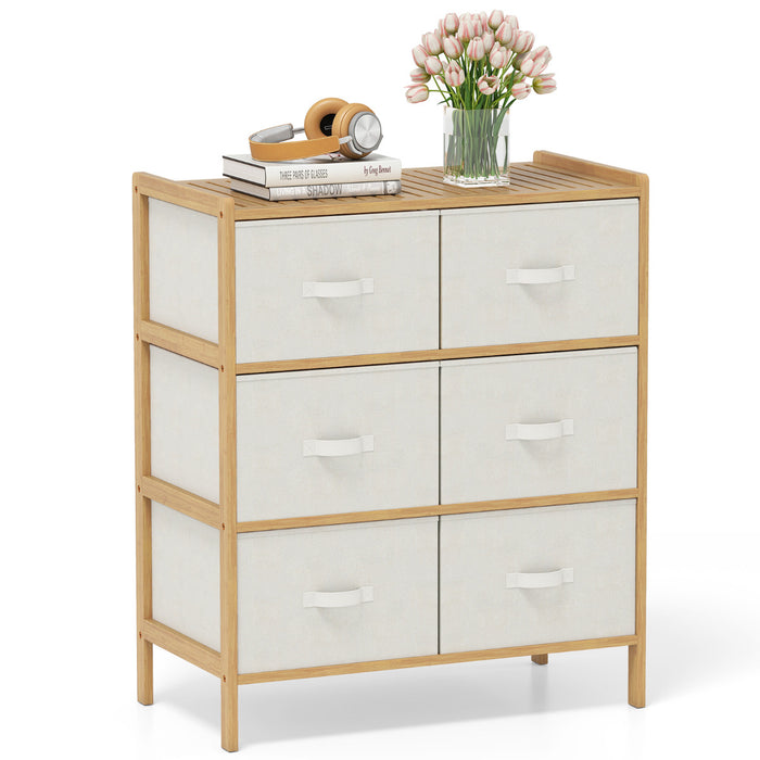 6-Drawer Dresser with 6 Foldable Fabric Drawers -