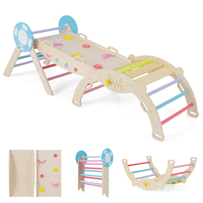 7-in-1 Colorful Montessori Climber Set Toddler Nautical Themed Climbing Set-