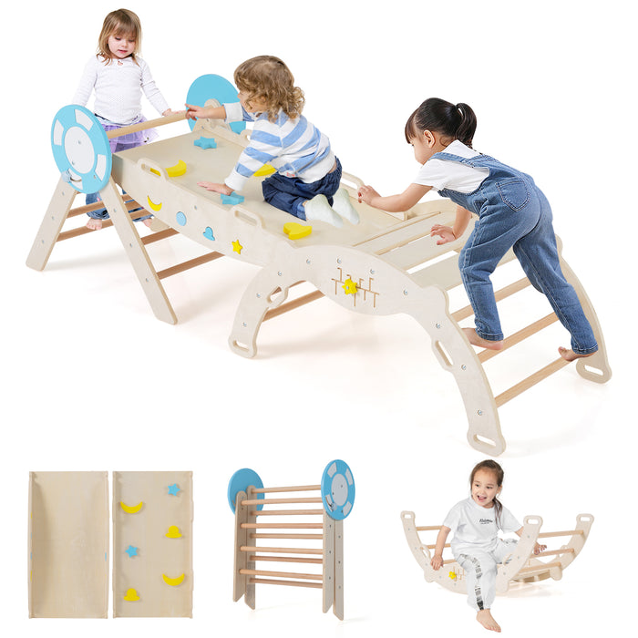 7-in-1 Colorful Montessori Climber Set Toddler Nautical Themed Climbing Set-