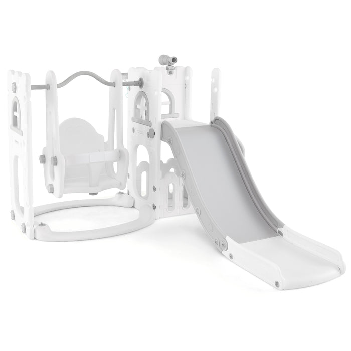7-in-1 Toddle Slide Set with Swing Seat and Basketball Hoop and Ladder-
