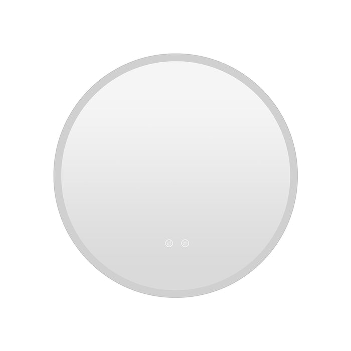 60 CM Round LED Bathroom Mirror Wall-mounted Backlit Vanity Makeup Mirror with 3 Light Colors