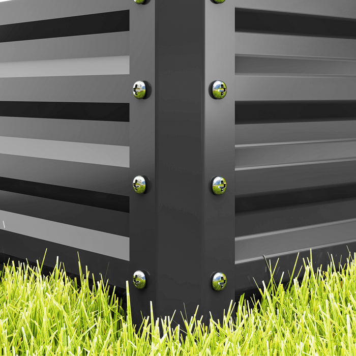 Outsunny Set of Two 110 x 50cm Steel Planter Boxes -  Light Grey