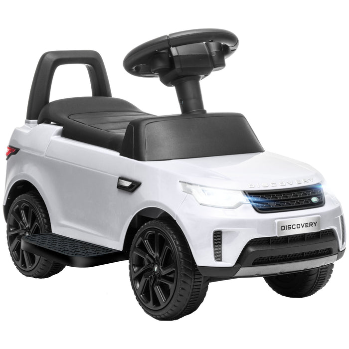 AIYAPLAY 2 in 1 Land Rover Licensed 6V Kids Electric Ride On Car Sliding Car w/ Headlights Music, for 18-60 Months White | Aosom UK