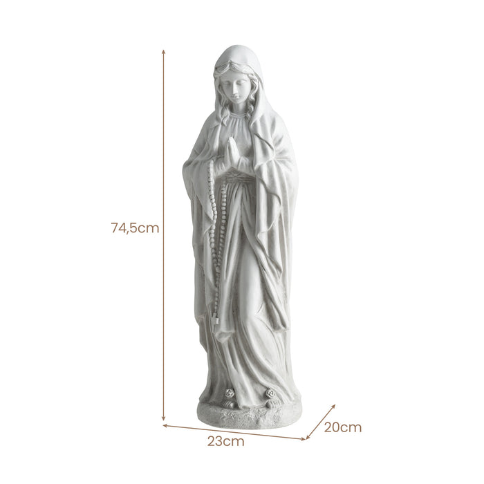 74.5 cm Virgin Mary Statue Outdoor Religious Sculpture with Aged Finish-