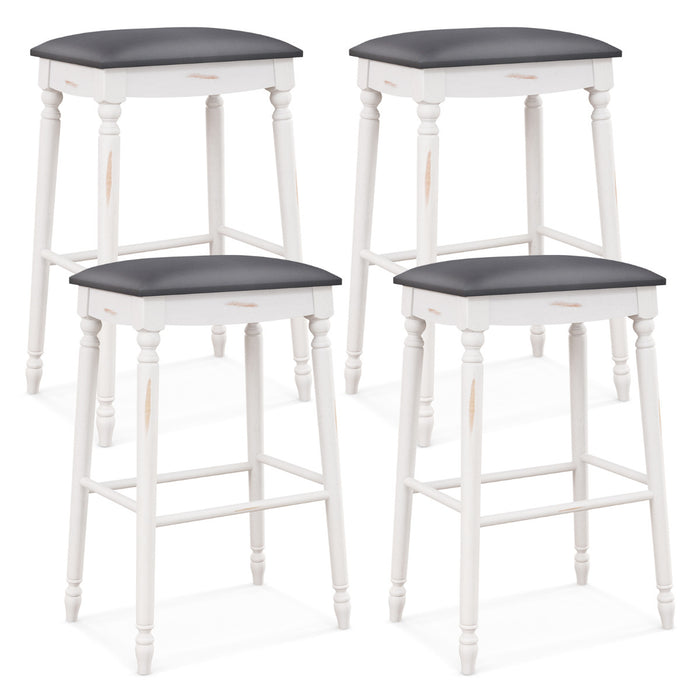 61/74 cm Upholstered Bar Stool Set of 4-