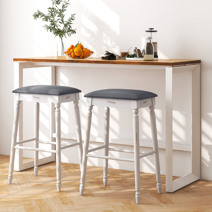 61/74 cm Upholstered Bar Stool Set of 4-