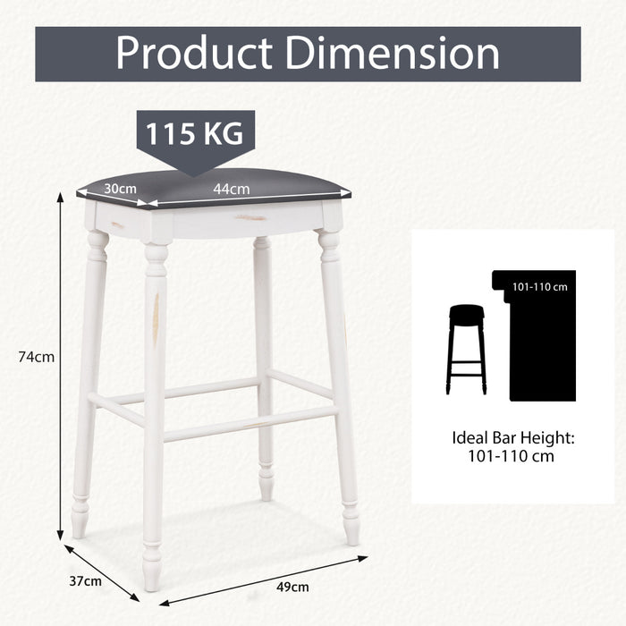 61/74 cm Upholstered Bar Stool Set of 4-