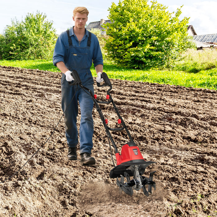 750W Powerful Foldable Garden Rototiller for Lawn Soil Digging-