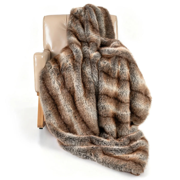 780GSM Soft Plush Fuzzy Luxury Faux Fox Fur Blanket
