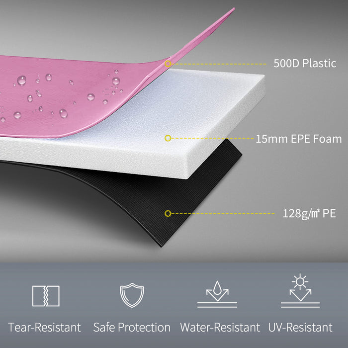 SPORTNOW 12FT Trampoline Spring Cover, Plastic Trampoline Pad Replacement with Elastic Cord, Waterproof, UV Resistant and Tear-Resistant, All-Weather Trampoline Accessories, Pink