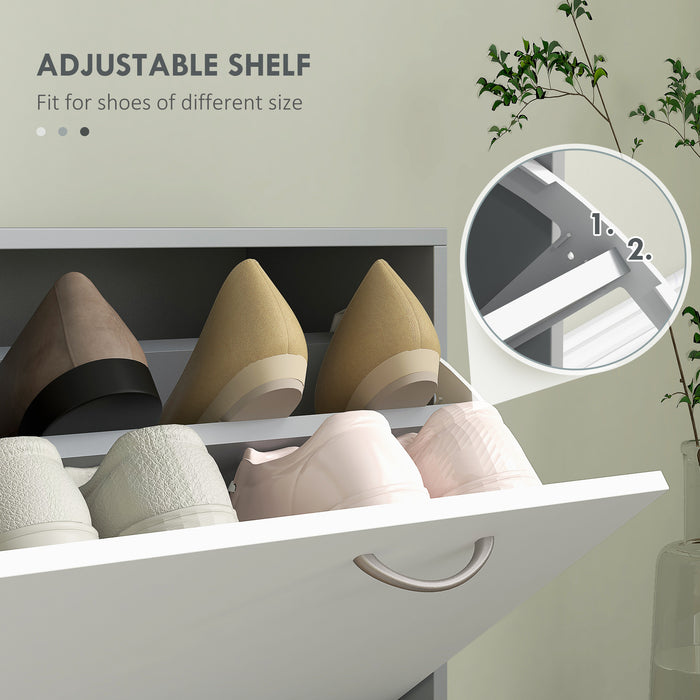 HOMCOM Three-in-One Hallway Storage Set - Grey/White