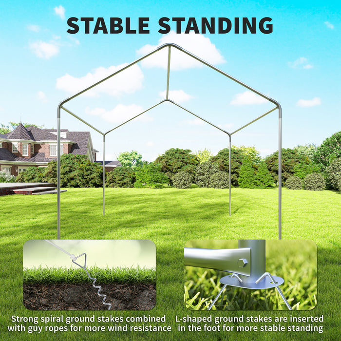 Outsunny 3 x 3 m Party Tent, Outdoor Canopy Tent Shelter with Removable Sidewalls, 4 Zipped Doors, for Parties, Wedding, Grey