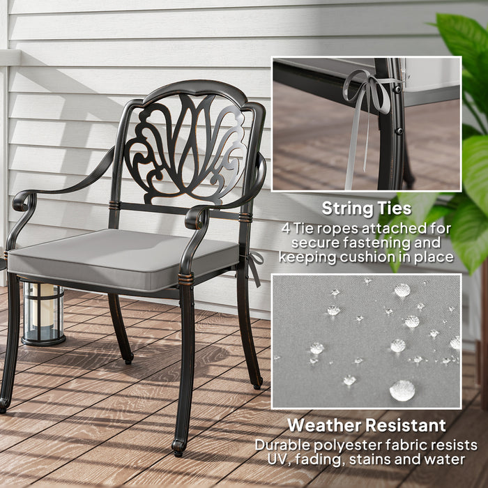 Outsunny Set of 2 Garden Chair Cushions - Light Grey