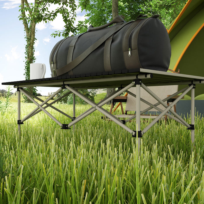 Lightweight Aluminium Folding Camping Table - Roll-Up Top Picnic Desk with Carry Bag - Ideal for Campers, Hikers, Outdoor Cooking & Anglers