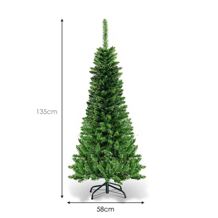 Artificial Pencil Christmas Tree with LED Lights in 3 Sizes-7.5FT