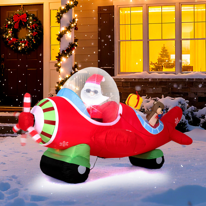 7.2 Feet Animated Inflatable Santa on Plane