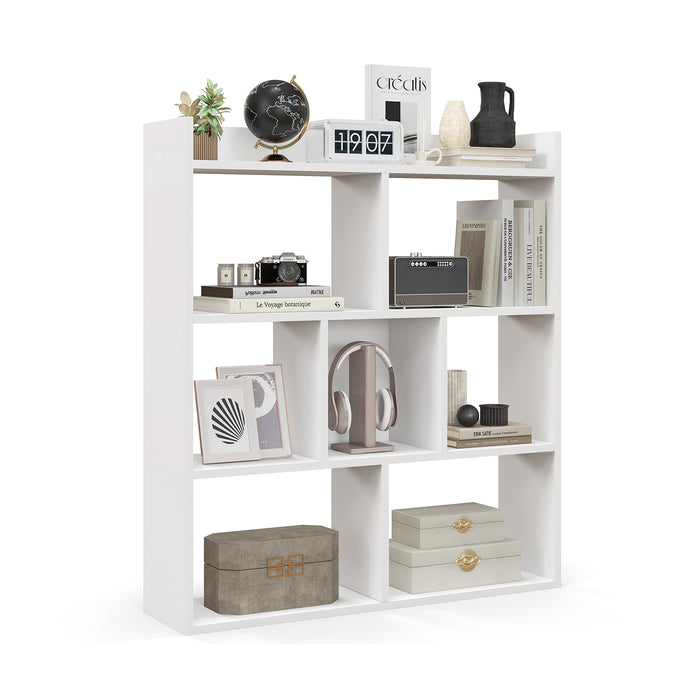 7 Cubes Open-back Bookshelf - Home Storage Display Shelf with Open Design - Ideal for Home Organizing and Displaying Books and Decor
