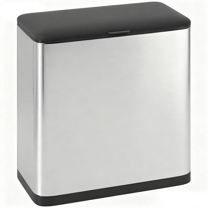 HOMCOM 8L Hanging Kitchen Bin, Rubbish bin with Lid and Removable Inner Bucket for Under Cabinet Door, Under Sink, Office