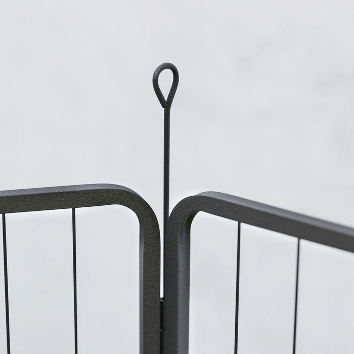 PawHut 6 Panels Dog Playpen, Portable Detachable Puppy Pen with Door, for Large Dogs, 100cm High, Black