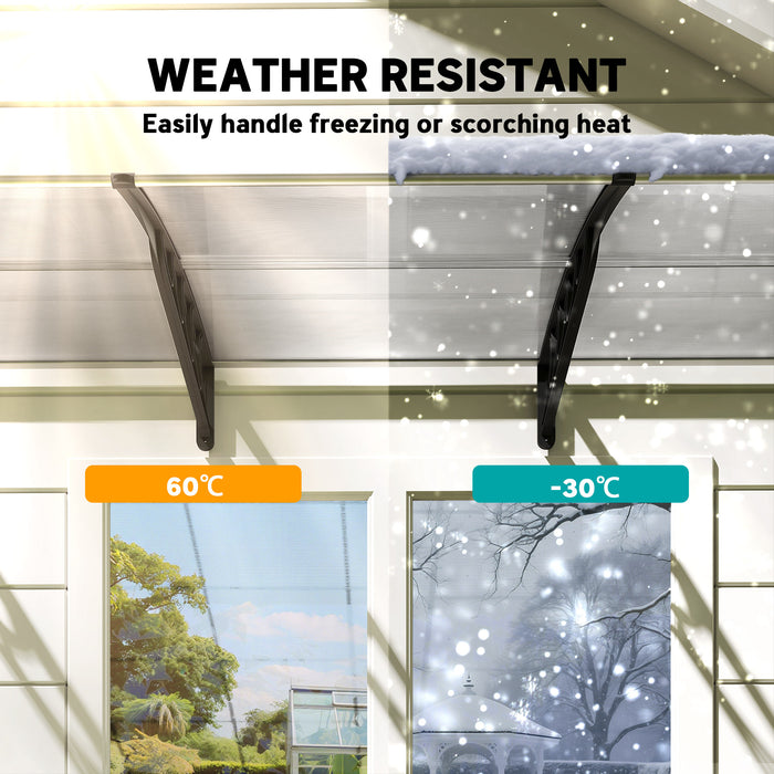 Outsunny Front Door Canopy, Outdoor Awning, Rain Shelter, 303 x 96cm , Clear