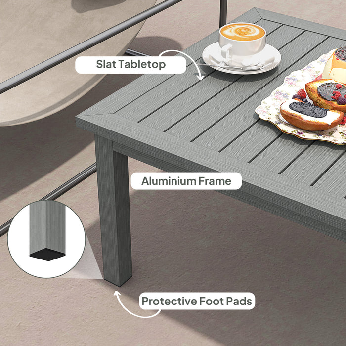 Outsunny 4 Piece Garden Furniture Set, 4 Seater Aluminium Garden Sofa Set with 2 Armchairs, Loveseat, Coffee Table and Cushions, Outdoor Conversation Conservatory Furniture for Patio, Charcoal Grey