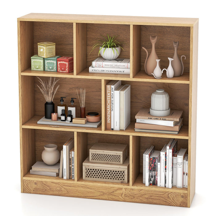 8-Cube Bookshelf with 2 Anti-Tipping Kits and Display Shelf for Home-
