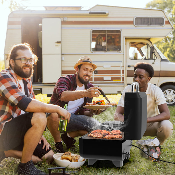 8-in-1 Portable Pellet Grill with Digital Control and Meat Probe for Backyard-