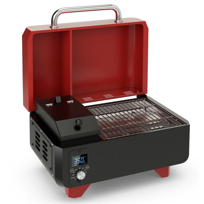 8-in-1 Portable Pellet Grill with Digital Control and Meat Probe for Backyard-