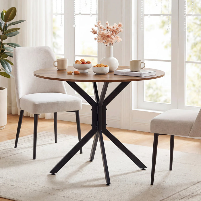 80 CM Round Dining Table for 2-4 People Drop Leaf Expandable Kitchen Table-