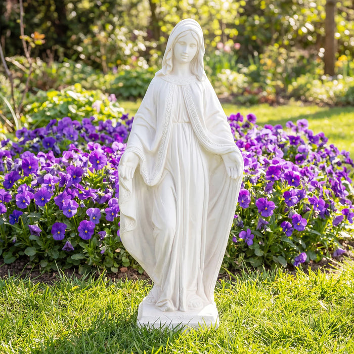 80cm Virgin Mary Statue with Aged Finish for Yard Patio-