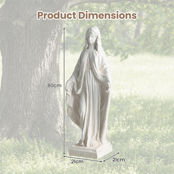 80cm Virgin Mary Statue with Aged Finish for Yard Patio-