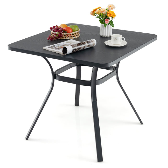 Square Metal Patio Table, 80cm - Comfortable Dining Furniture with 4 Curved Legs - Ideal for Patio Dining Experience
