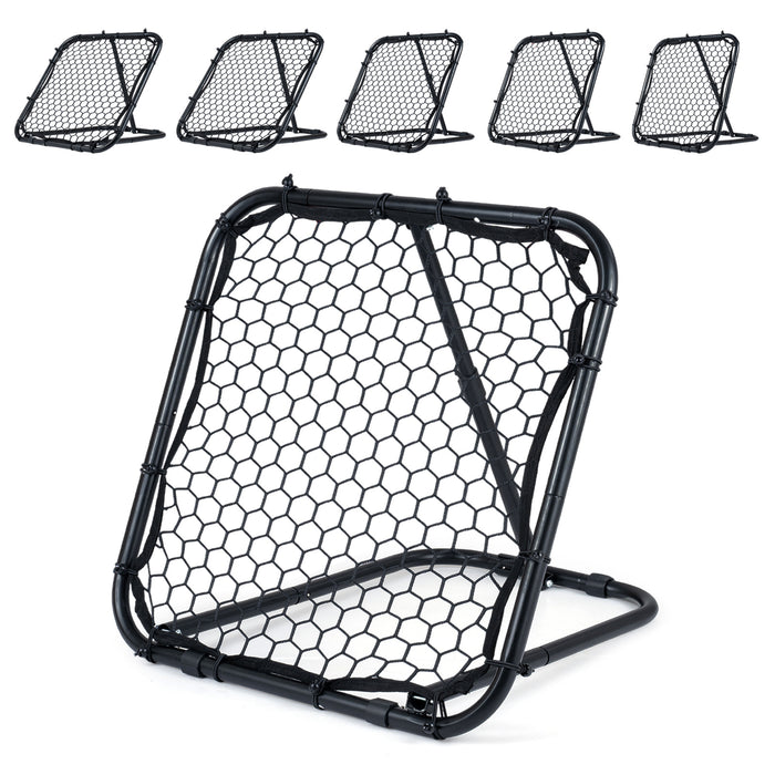 85 x 85 cm Football Rebounder with 5 Adjustable Angles and 4 Ground Stakes