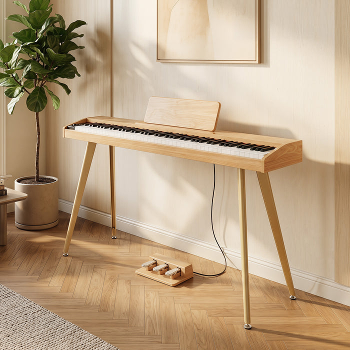 88-Key Digital Piano with 3 Pedals and 800 Tones and USB MIDI for Beginners-