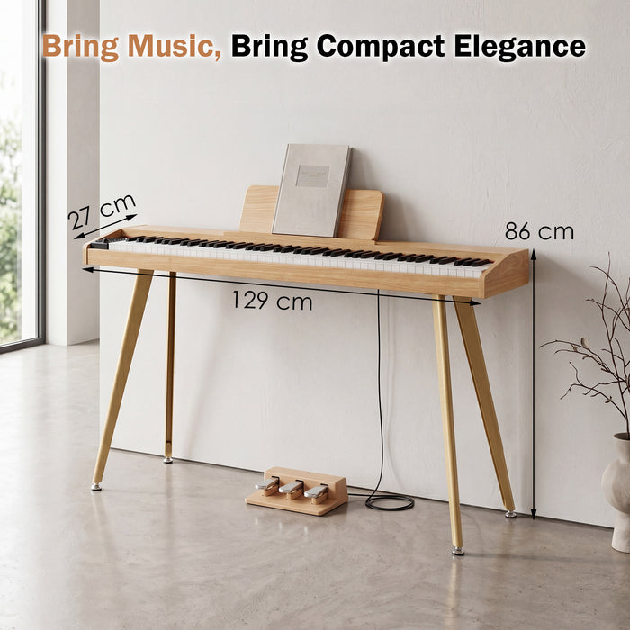 88-Key Digital Piano with 3 Pedals and 800 Tones and USB MIDI for Beginners-