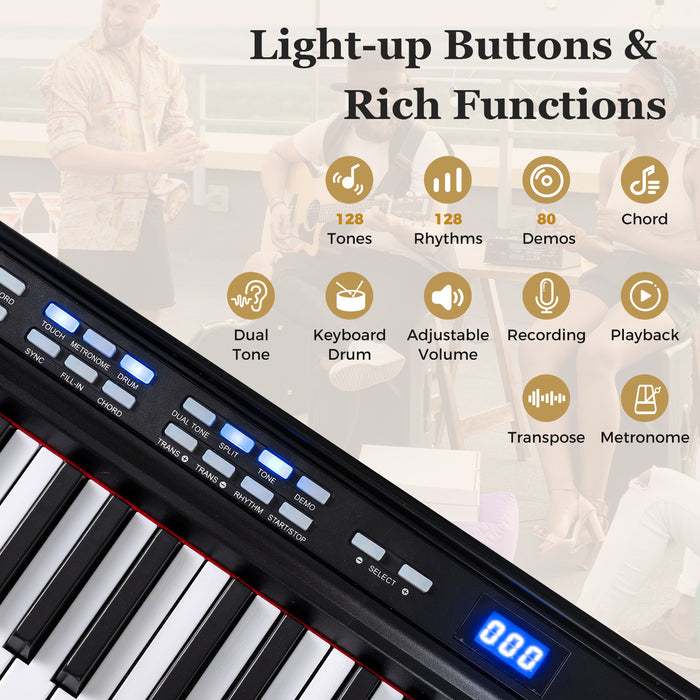 88-Key Electric Piano Keyboard Digital Piano with Adjustable Stand and Stool-
