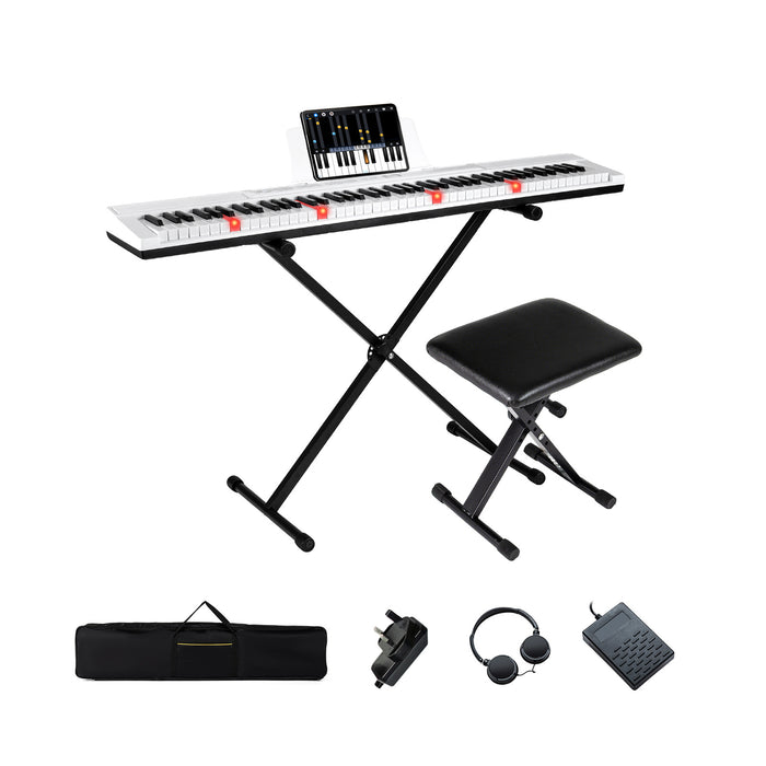88-Key Electric Piano Keyboard Digital Piano with Adjustable Stand and Stool-