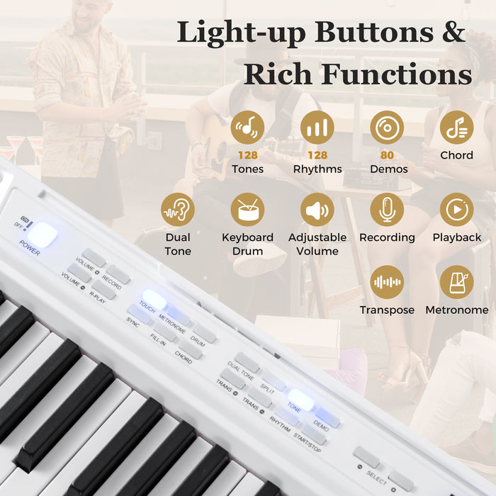 88-Key Electric Piano Keyboard Digital Piano with Adjustable Stand and Stool-