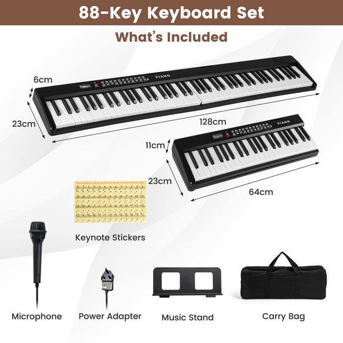 88 Key Foldable Electric Keyboard Piano for Kids Adults Beginners-
