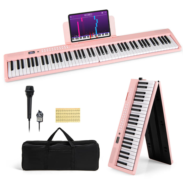 88 Key Foldable Electric Keyboard Piano for Kids Adults Beginners-