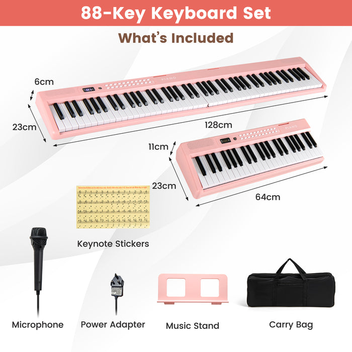 88 Key Foldable Electric Keyboard Piano for Kids Adults Beginners-