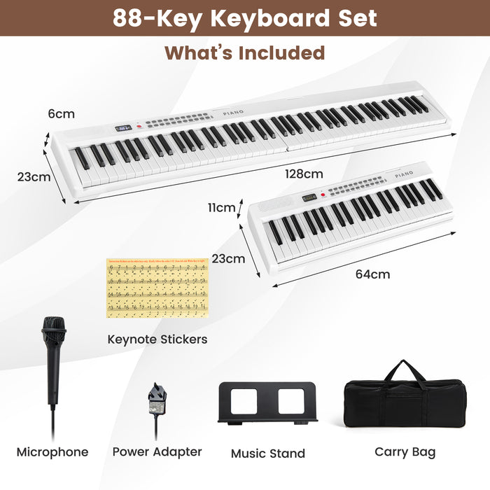 88 Key Foldable Electric Keyboard Piano for Kids Adults Beginners-